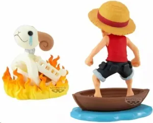 ONE PIECE WORLD COLLECTABLE FIGURE LOG STORIES FIGURA MONKEY D LUFFY & GOING MERRY  8 CM
