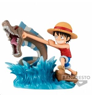 ONE PIECE WORLD COLLECTABLE LOG STORIES MONKEY LUFFY VS LOCAL SEA MONSTER 7 CM