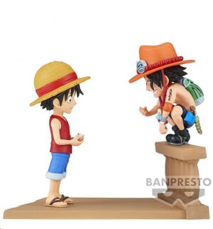 ONE PIECE FIGURA WCF LOG STORIES MONKEY.D.LUFFY & PORTGAS.D.ACE 8 CM