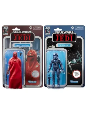 STAR WARS EL RETORNO DEL JEDI SET 2 FIG 15 CM EMPEROR'S ROYAL GUARD & TIE FIGHTER PILOT