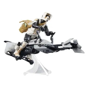 STAR WARS THE MANDALORIAN SET 2 FIG 9,5 CM SPEEDER BIKE SCOUT TROOPER & GROGU VINTAGE COLLECT