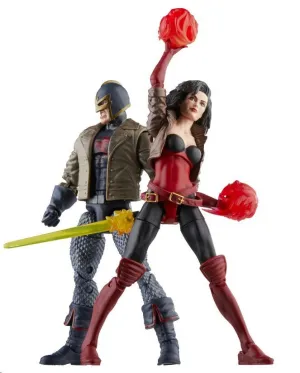 MARVEL LEGENDS SERIES SET 2 FIG BLACK KNIGHT & SERSI 15 CM