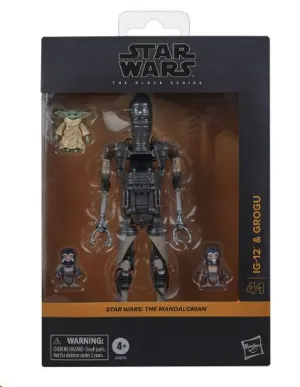STAR WARS THE MANDALORIAN THE BLACK SERIES FIGURA IG-12, GROGU & ANZELLANS 15 CM