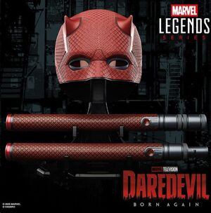 DAREDEVIL: BORN AGAIN MARVEL LEGENDS SERIES DAREDEVIL MÁSCARA & BASTÓN PREMIUM RÉPLICA 1:1