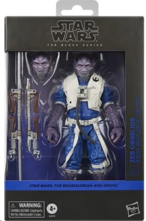 STAR WARS THE MANDALORIAN AND GROGU ZEB ORRELIOS (NEW REPUBLIC PILOT) FIGURA 15 CM