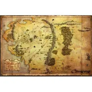 POSTER THE HOBBITT MAPA 61 X 91 CM                                         