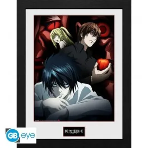 DEATH NOTE LAMINA ENMARCADA LIGHT, L Y MISA