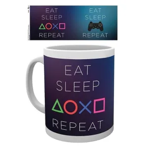 PLAYSTATION TAZA 320ML EAT SLEEP REPEAT
