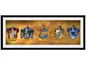 HARRY POTTER LAMINA ENMARCADA ESCUDO CASAS DE HOGWARTS