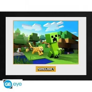 MINECRAFT LAMINA ENMARCADA 12X16 CM OCELOT CHASE