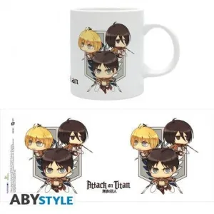 ATAQUE A LOS TITANES TAZA 320 ML CHIBI TRIO