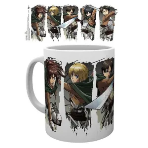 ATAQUE A LOS TITANES TAZA 320ML MONTAJE DE PERSONAJES
