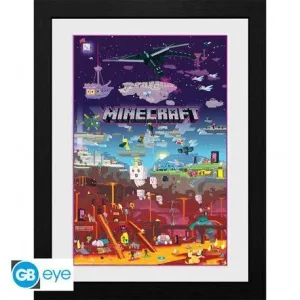 MINECRAFT LÁMINA ENMARCADA 12X16 CM WORLD BEYOND