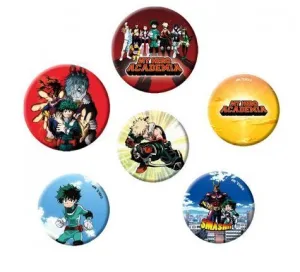 MY HERO ACADEMIA PACK 6 CHAPAS MIX                                         
