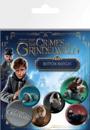 ANIMALES FANTASTICOS PACK 6 CHAPAS NIFFLERS                                