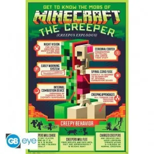 PÓSTER MINECRAFT 91,5X61 CM COMPORTAMIENTO ESPELUZNANTE