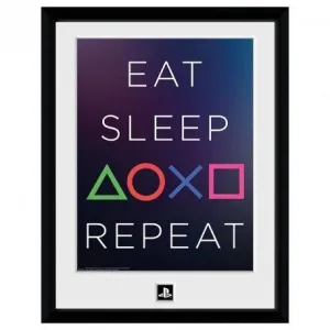 PÓSTER ENMARCADO PLAYSTATION EAT SLEEP REPEAT