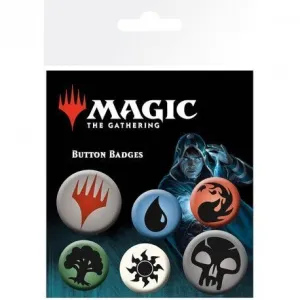 MAGIC THE GATHERING PACK 6 CHAPAS SIMBOLOS DE MANÁ