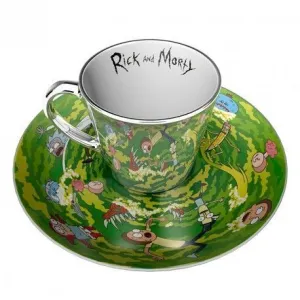 RICK & MORTY JUEGO DE PLATO Y TAZA CON ESPEJO PORTAL
