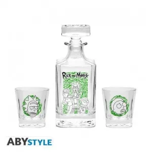 RICK AND MORTY SET DECANTADOR + 2 VASOS PERSONAJES