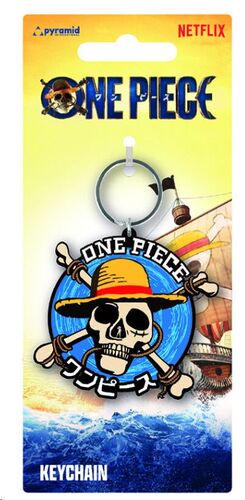 ONE PIECE LLAVERO LOGO BANDA SOMBRERO DE PAJA LIVE ACTION 6 CM