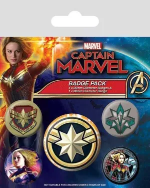 CAPITANA MARVEL PACK 5 CHAPAS PATCHES                                      