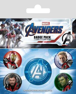 VENGADORES ENDGAME PACK 5 CHAPAS QUANTUM REALM SUITS                       