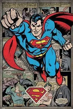 SUPERMAN POSTER COMIC MONTAGE 61 X 91 CM                                   