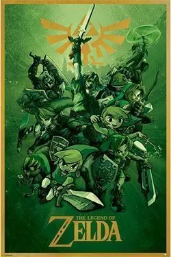 POSTER THE LEGEND OF ZELDA VERDE LINK 61 X 91 CM                                 