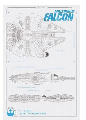 STAR WARS POSTER MILLENNIUM FALCON PLANS 61X91CM                           
