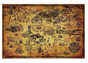 THE LEGEND OF ZELDA POSTER HYRULE MAP 61 X 91 CM                           