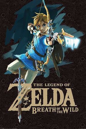 POSTER THE LEGEND OF ZELDA BREATH OF THE WILD GAME COVER 61 X 91 CM        
