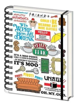 FRIENDS NOTEBOOK ANILLAS A5 THE ONE WITH THE QUOTES