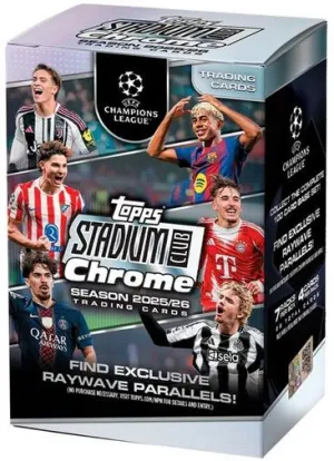 TOPPS STADIUM CLUB CHROME UEFA SEASON 2025/26 VALUE BOX (7 SOBRES)
