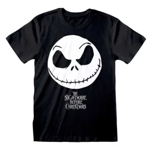 PESADILLA ANTES DE NAVIDAD CAMISETA NEGRA CHICO JACK FACE & LOGO S         