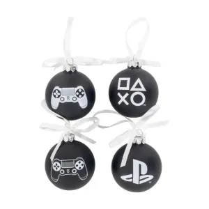 PLAYSTATION SET DE DECORACION NAVIDAD GLASS ORNAMENTS                      