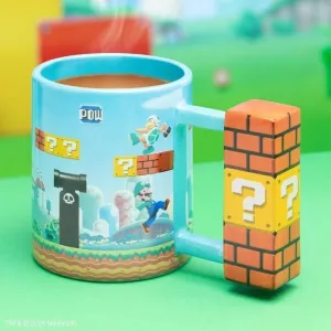 SUPER MARIO TAZA CON ASA EN FORMA DE NIVEL