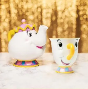 DISNEY LA BELLA Y LA BESTIA SET TEA TAZA CHIP Y TETERA MRS POTTS