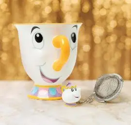DISNEY LA BELLA Y LA BESTIA SET TEA TAZA CHIP Y MRS POTTS TEA INFUSION