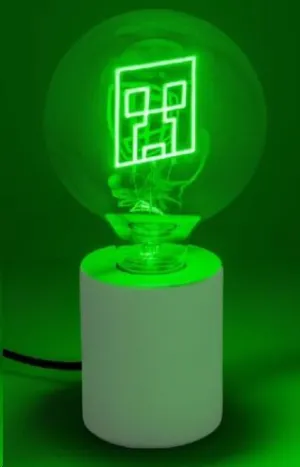 MINECRAFT LAMPARA Y BOMBILLA LED NEON CREEPER E27