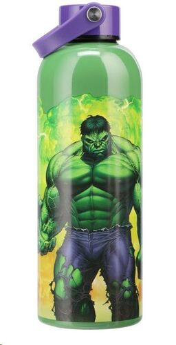 MARVEL BOTELLA DE AGUA DE METAL HULK CON CORREA