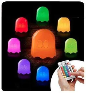 PAC-MAN LAMPARA MULTICOLOR GHOST CON CONTROL REMOTO                        
