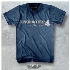 UNCHARTED 4 CAMISETA CHICO JR LOGO WASHED NAVY TEE T-S                     