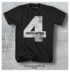 UNCHARTED 4 CAMISETA CHICO JR DISTRESSED TEE BLACK T-L                     