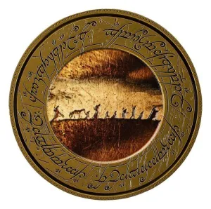 EL SEÑOR DE LOS ANILLOS MONEDA CON SOPORTE LA COMUNIDAD