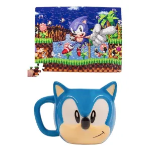 SONIC THE HEDGEHOG SET TAZA 250 ML + PUZZLE 100 PIEZAS SONIC