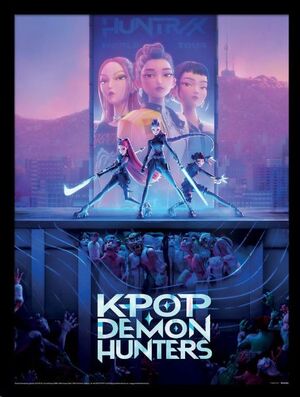 K-POP DEMON-HUNTERS PÓSTER ENMARCADO COLLECTOR PRINT MOVIE KEY ART