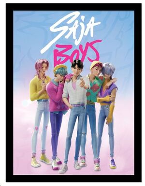 LAS GUERRERAS K-POP PÓSTER ENMARCADO COLLECTOR PRINT SAJA BOYS