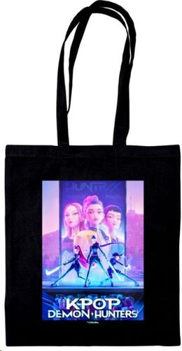 KPOP DEMON HUNTERS KEY ART BOLSA DE TELA NEGRA