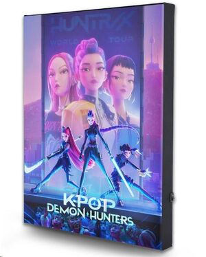 KPOP DEMON HUNTERS PÓSTER DE TELA CON LUZ LED